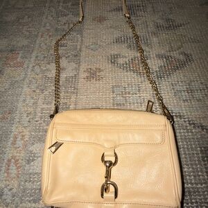 Rebecca Minkoff Tan Crossbody Bag with Gold Chain
